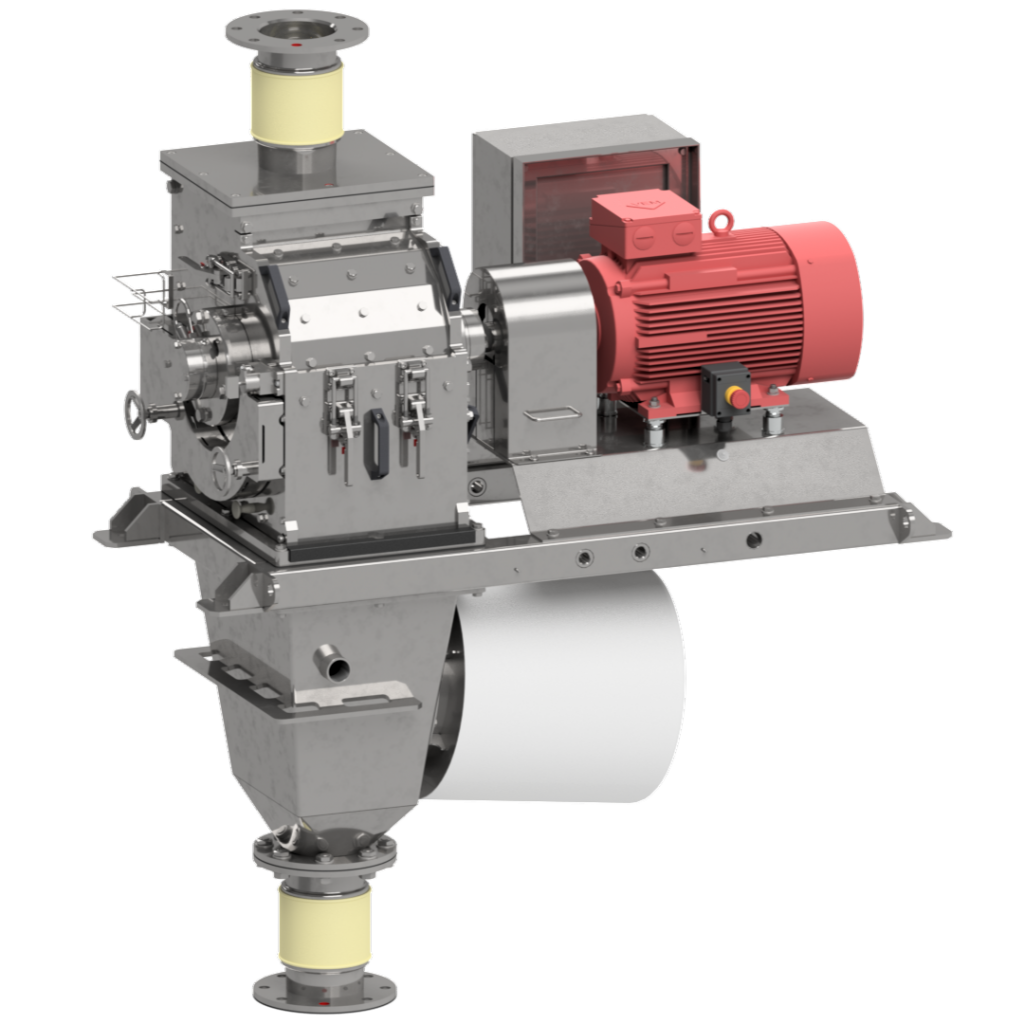 Hammermühle HM342 mit Produkteintrag über pneumatische Saugfoerderung