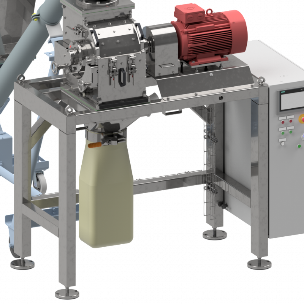 Hammermühle HM342 mit Produktaustrag in Säcken