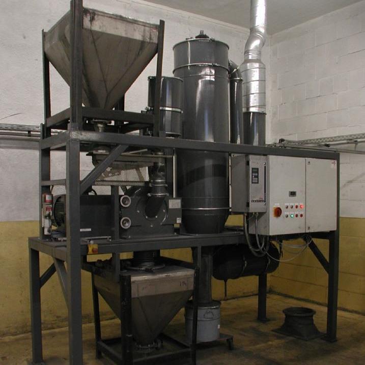 Gesamtansicht einer Mahlanlage für Wolframcarbid