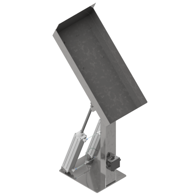 lifted Bag Emptying Station in emptying position