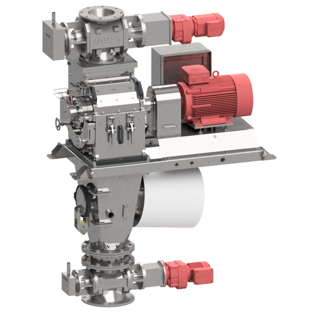 Hammer Mill HM342 Product feeding and discharge via rotary valves - ATEX-compliant