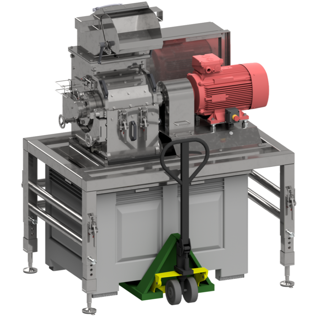 Hammer Mill HM342 Manual product feeding - Product discharge into containers