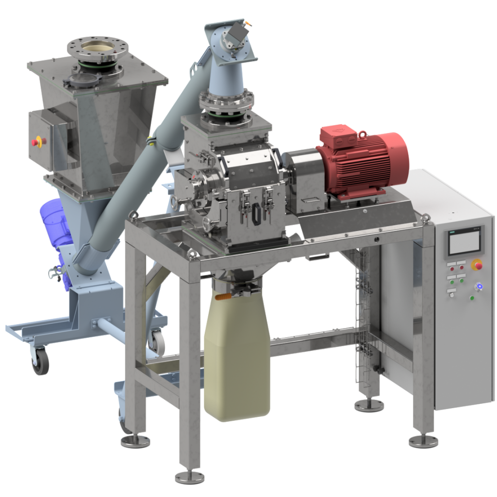 Hammer Mill HM342 Product discharge into bags