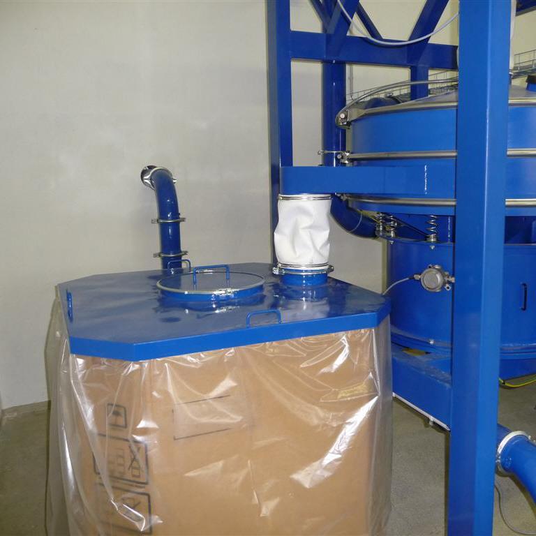 Ground material discharge of a Plastic Grinding Plant