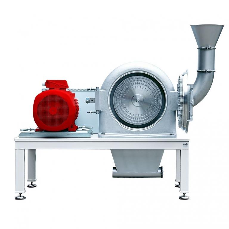 opened impact mill REKORD 450 with pin disk rotor and stator