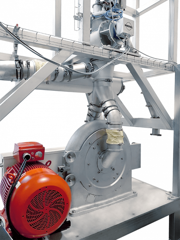 sugar mill with double pin rotor and feeding rotary valve