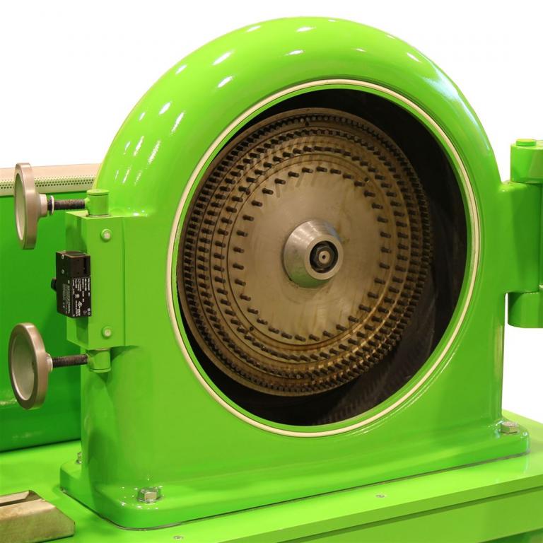 Opened Jehmlich Impact Mill for Grinding Hemp Seed