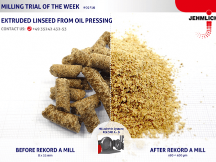 Milling of Extruded Linseed from Oil Pressing